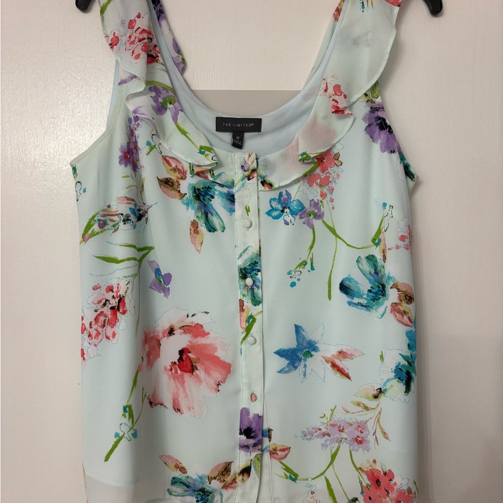 The Limited Floral Button-Down Blouse - Multicolor